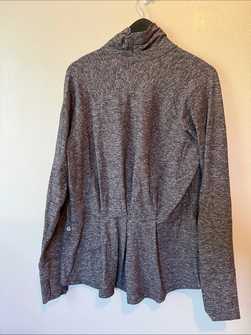 Lululemon Warm Your Core Long Sleeve Tee, Heathered Black, Size 12
